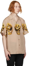 WACKO MARIA Beige 56 Tattoo Studio Edition 'Guilty Parties' Short Sleeve Shirt