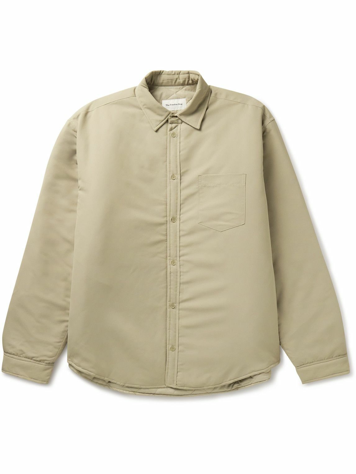 Nylon Oversized Padded Shirt Jacket
