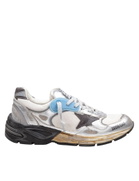 Golden Goose Dad-star Sneakers In Mesh And Laminated Leather Color Grey And Blackrunning