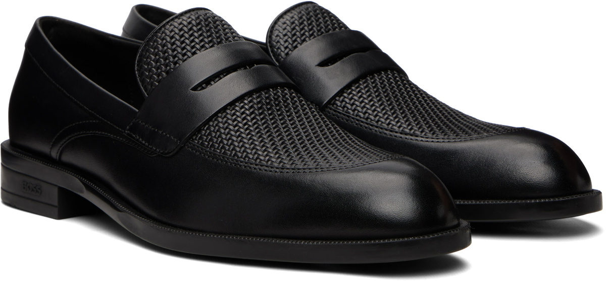 BOSS Black Leather Loafers