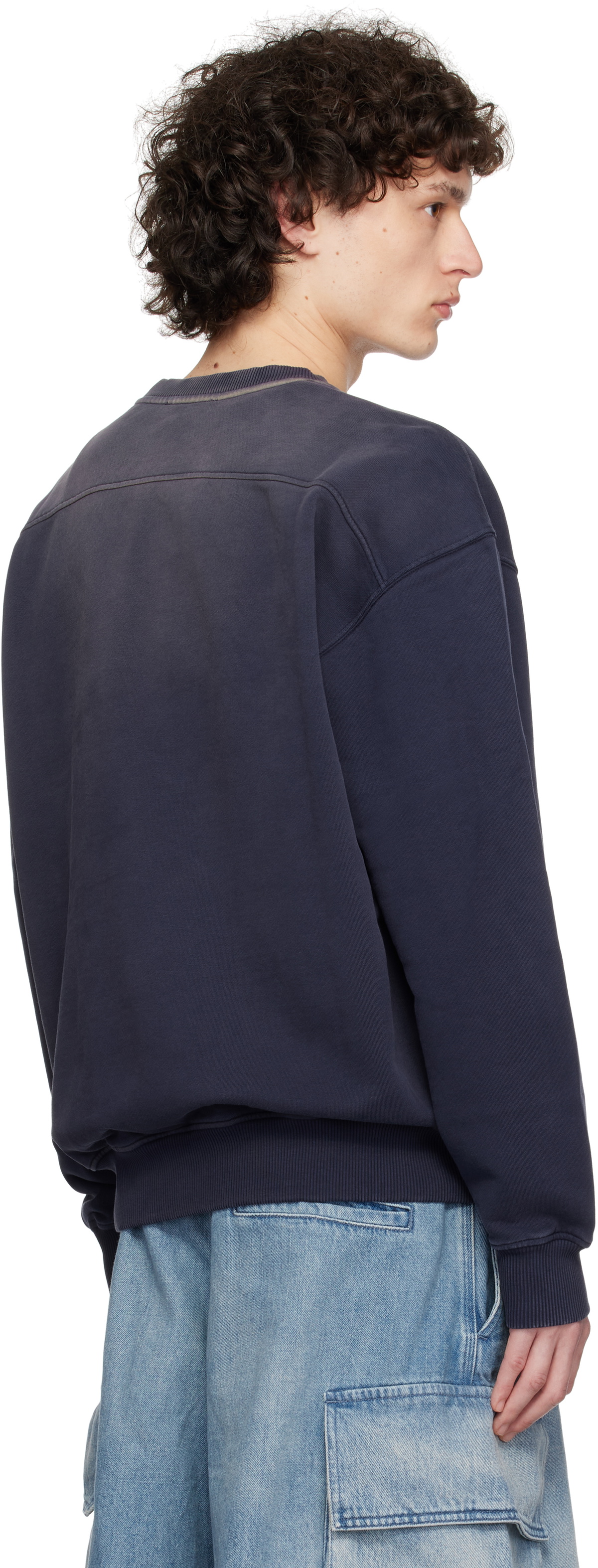 JW Anderson Navy Oversized Anchor Logo Sweatshirt