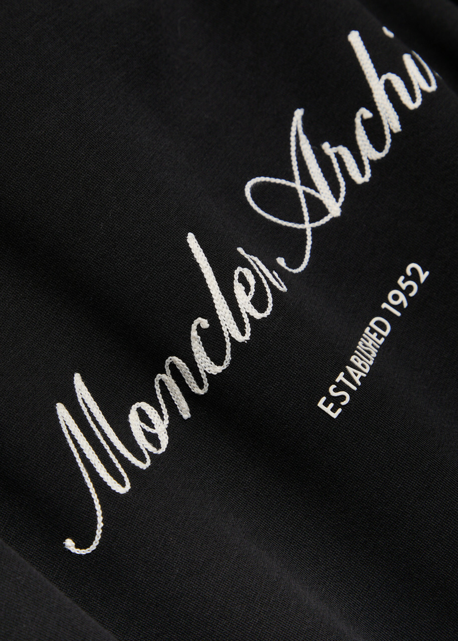 Moncler Logo-embroidered Cotton-blend Sweatshirt Black