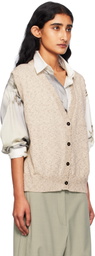 Cordera Beige Flecked Cotton Waistcoat Cardigan