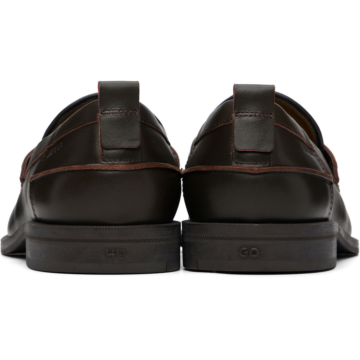 Hugo Brown Crocodile Vamp Leather Loafers