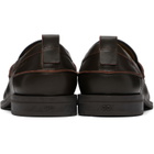 Hugo Brown Crocodile Vamp Leather Loafers