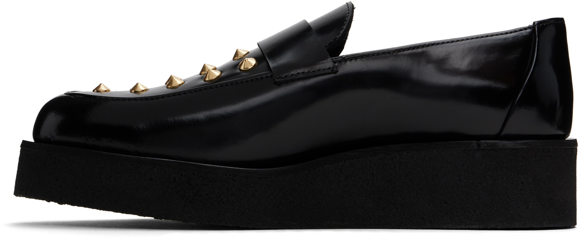 Ernest W. Baker Black & Gold Creeper Studded Loafers Ernest W. Baker