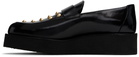 Ernest W. Baker Black & Gold Creeper Studded Loafers