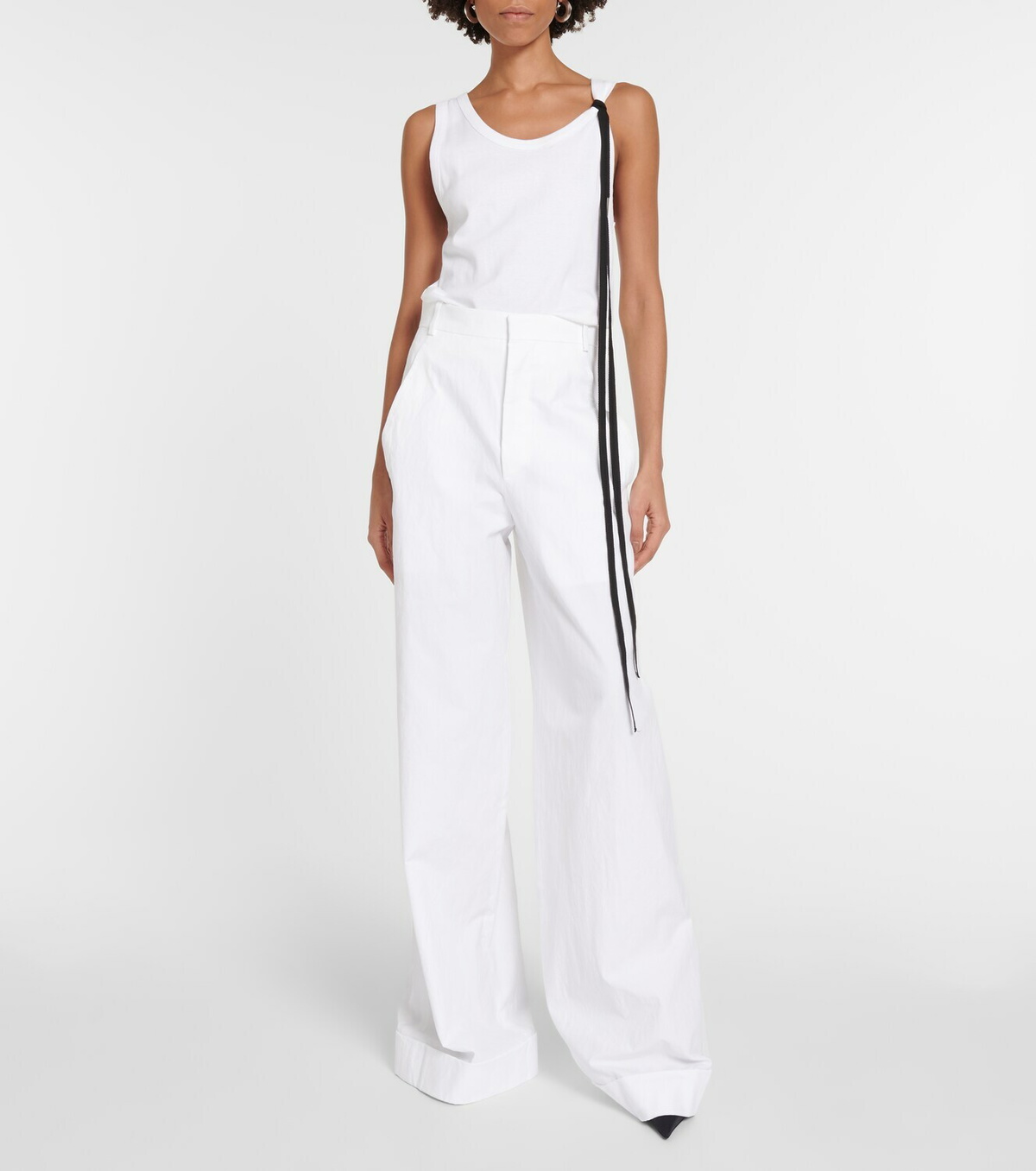 【Ann Demeulemeester】 Dorotheeワイドレッグコットンキャンバ Ann Demeulemeester】 Dorotheeワイドレッグコットンキャンバ