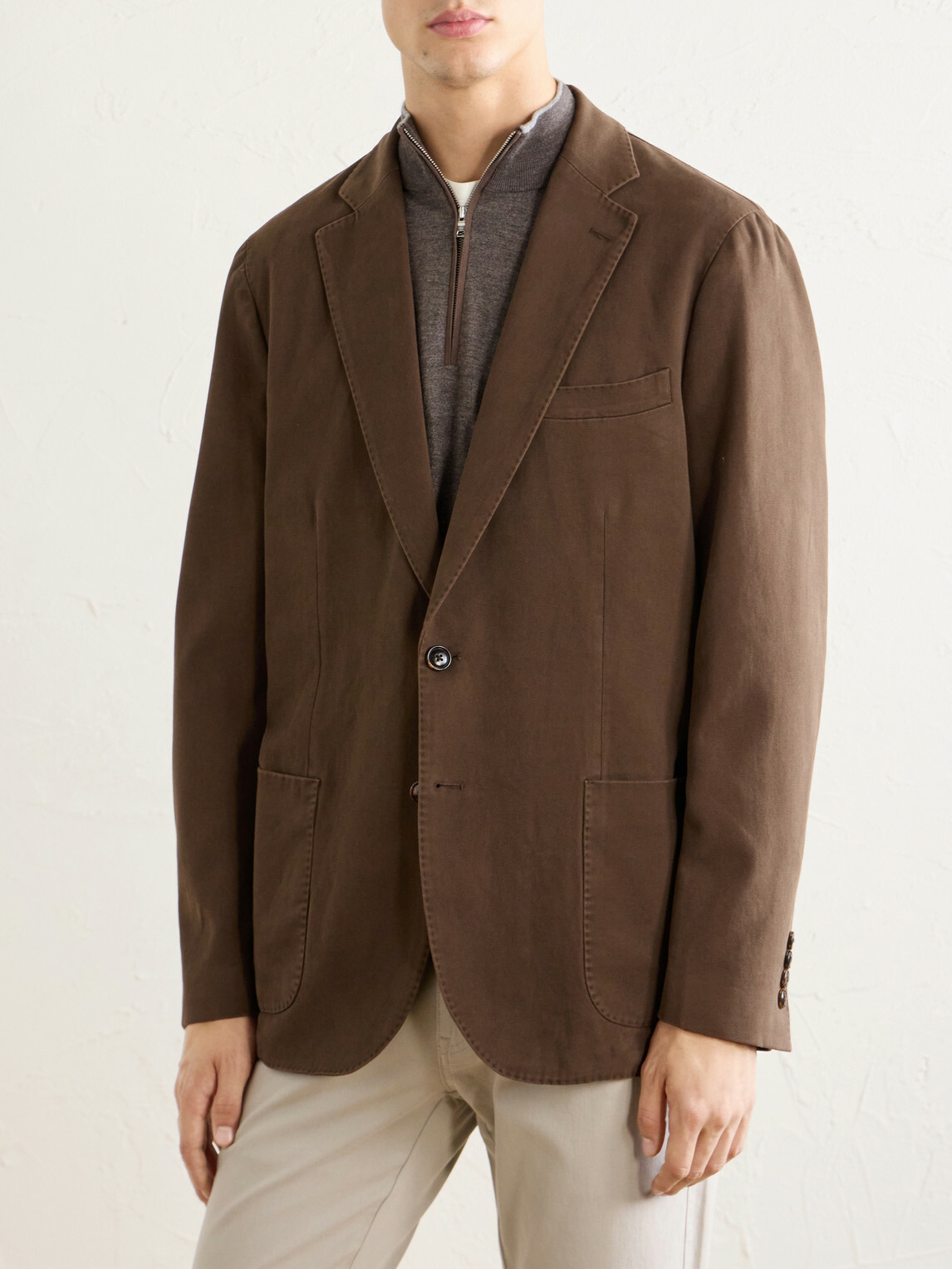 Peter Millar - Chatham Cotton-Cashmere Sigle Breasted Blazer - Brown