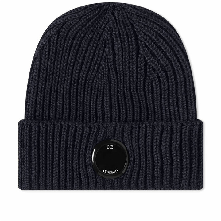 Photo: C.P. Company Men's Lens Beanie in Total Eclipse