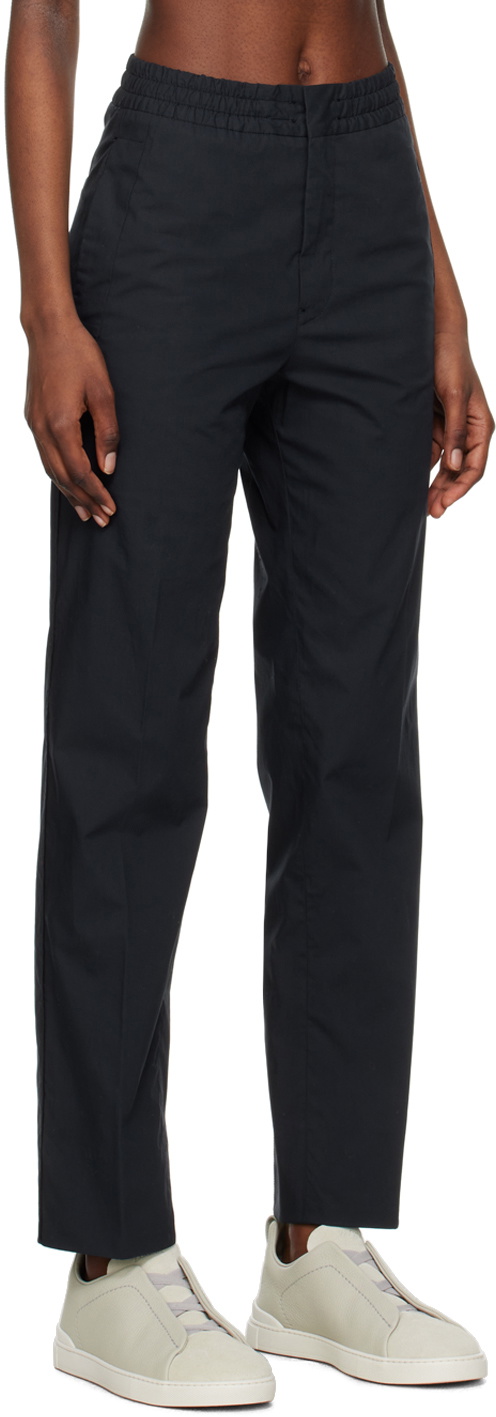 ZEGNA Navy Elasticized Trousers