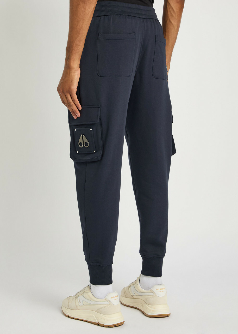 Moose Knuckles Hartsfield Tapered-leg Cotton Cargo Sweatpants Navy
