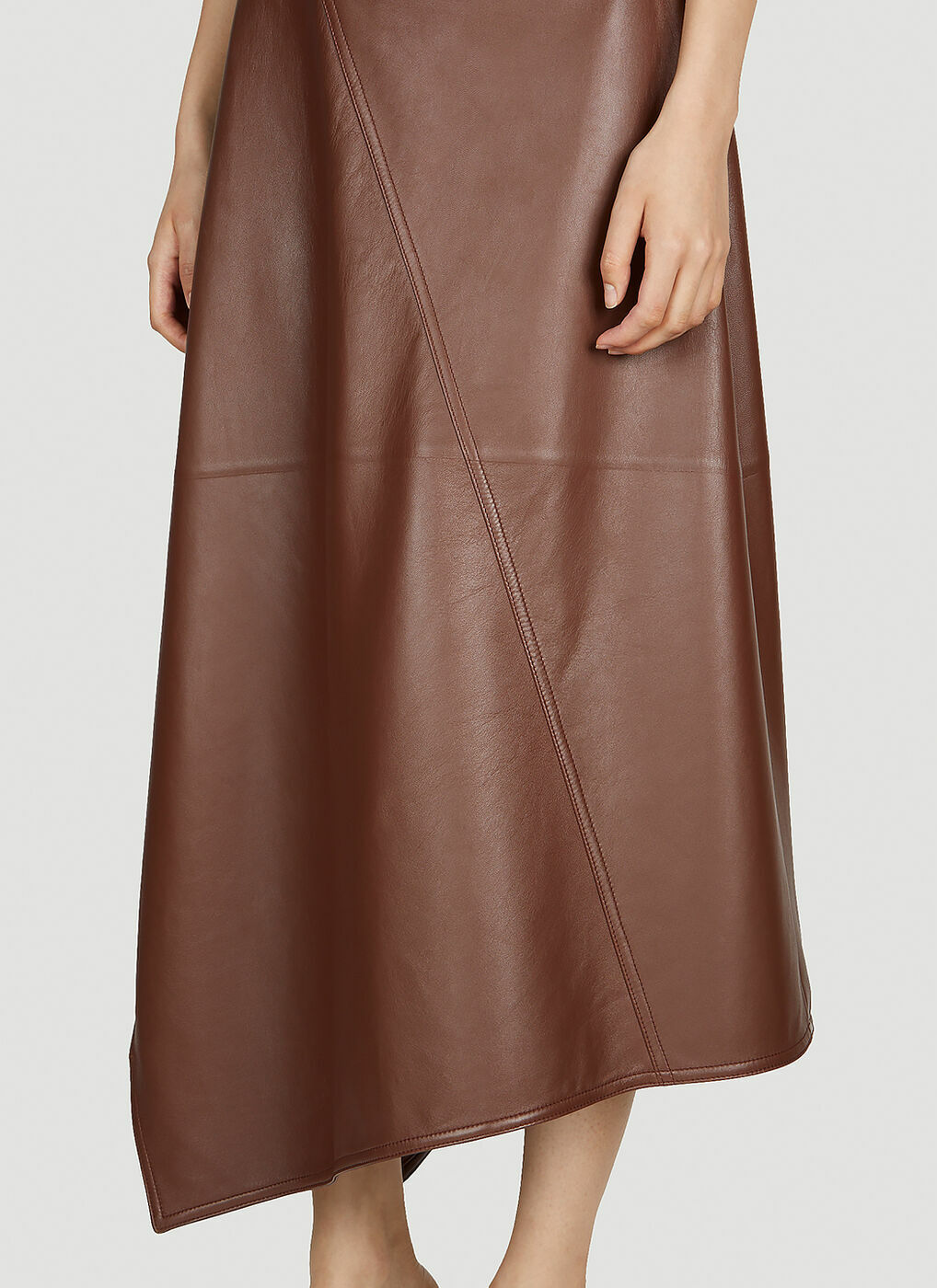 Bottega Veneta - Asymmetric Dress in Brown Bottega Veneta