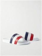 Moncler - Basile Logo-Embossed Striped Rubber Slides - White