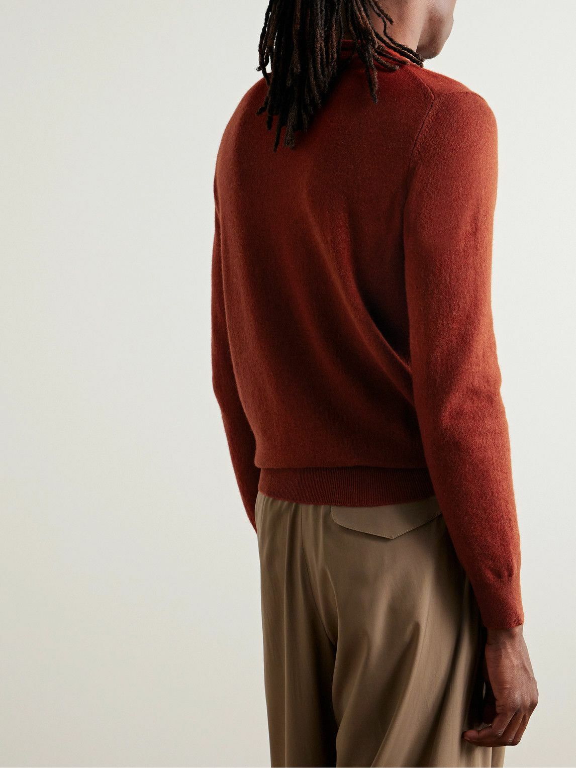 Zegna crew-neck cashmere-mulberry silk jumper - Red