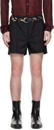 Dries Van Noten Black Striped Shorts