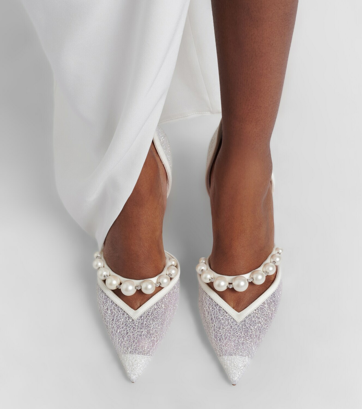 Jimmy Choo Bridal Aurelie embellished leather pumps