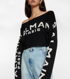 Balmain - Off-shoulder wool-blend sweater