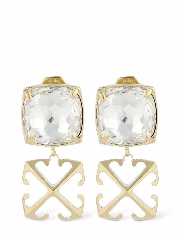 Photo: OFF-WHITE Arrow Brass & Crystal Earrings