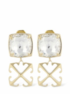 OFF-WHITE Arrow Brass & Crystal Earrings