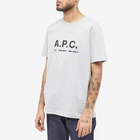 A.P.C. Men's A.P.C Sven Morse Code Logo T-Shirt in Heather Grey