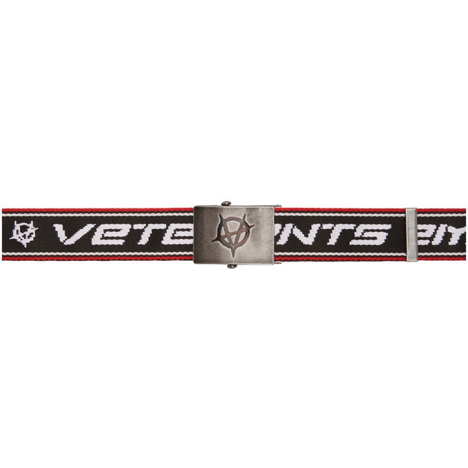 Photo: VETEMENTS Black and Red Canvas Anarchy Belt