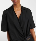 Loewe Gathered cotton poplin wrap dress