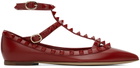 Valentino Garavani Red Rockstud Ballerina Flats