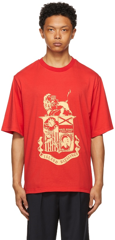 Photo: Wales Bonner Red Johnson Crest T-Shirt