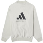 Adidas Basketball Back Logo Crew Sweat in Talc