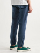 SAVE KHAKI UNITED - Easy Utility Slim-Fit Tapered Cotton-Poplin Drawstring Trousers - Blue