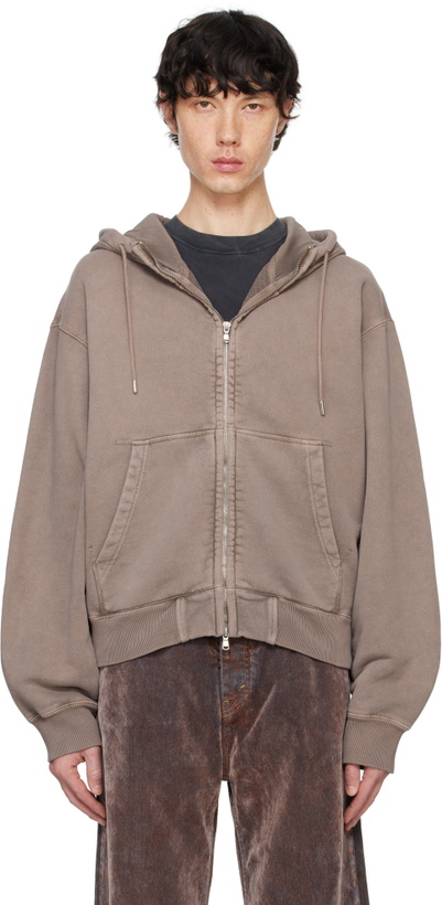 Photo: HOPE Brown Bubble Zip Hoodie