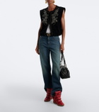 Isabel Marant Beckett leather and suede wedge sneakers