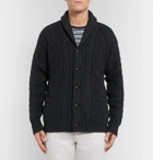 Polo Ralph Lauren - Shawl-Collar Cable-Knit Wool and Cashmere-Blend Cardigan - Men - Charcoal