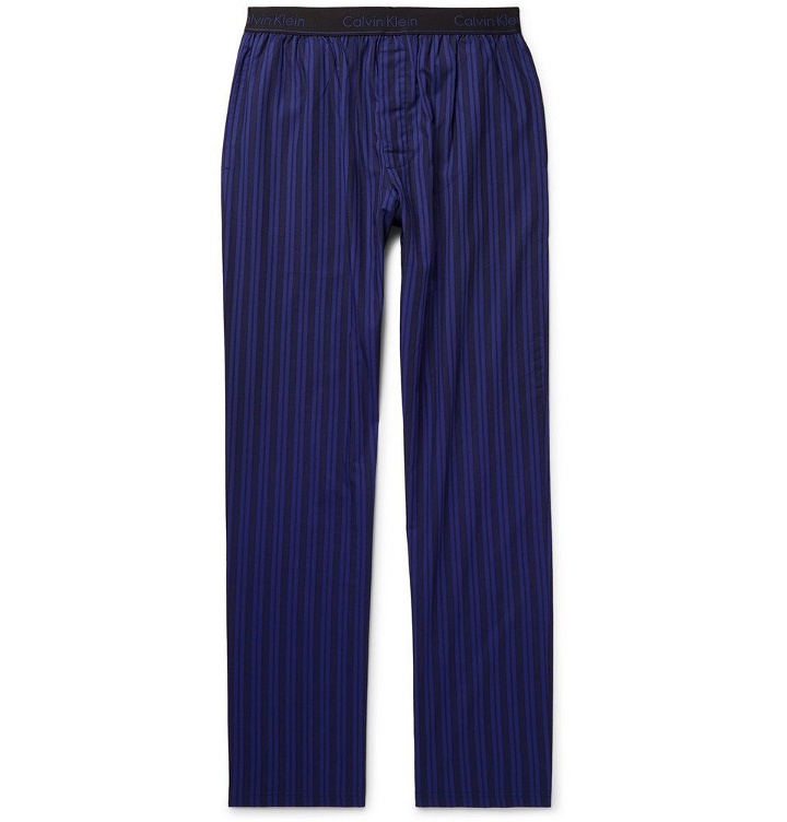 Photo: Calvin Klein Underwear - Striped Cotton-Poplin Pyjama Trousers - Blue