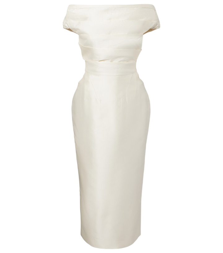 Photo: Rachel Gilbert Bronte off-shoulder wool and silk cocktail dress