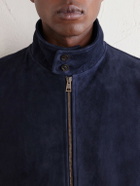 Boglioli - Suede Bomber Jacket - Blue