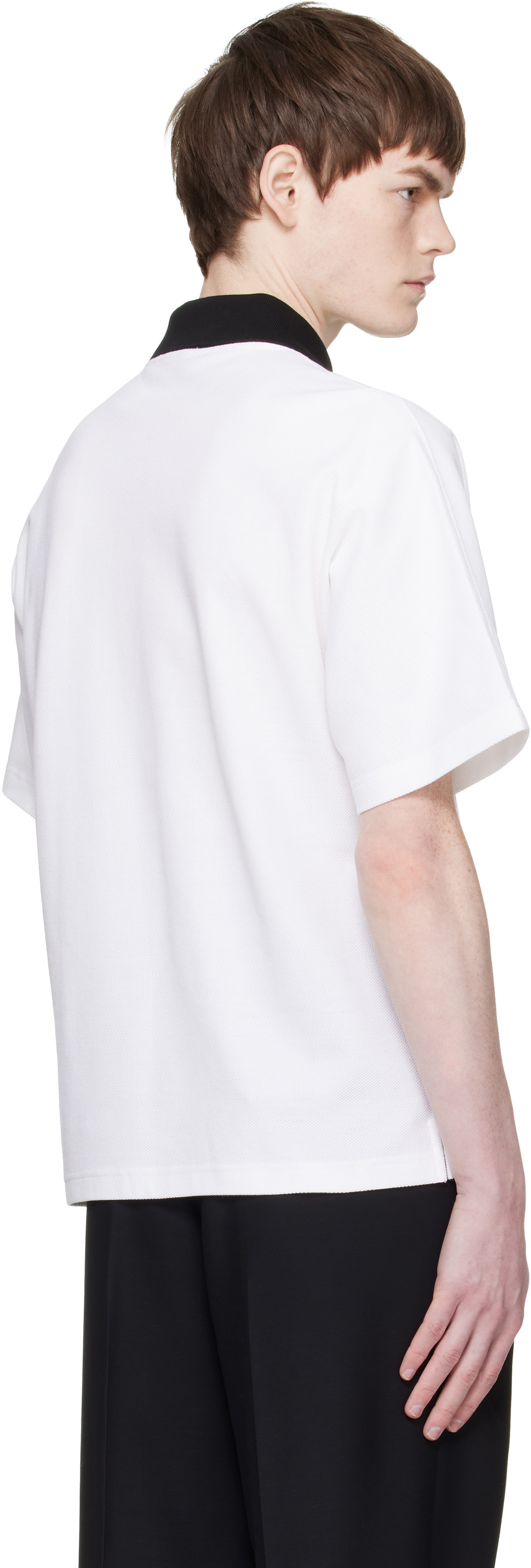 Lanvin White Contrast Collar Polo