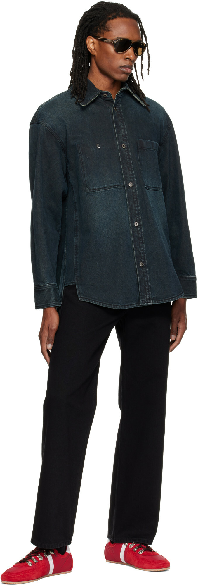 WOOYOUNGMI Blue Back Logo Denim Shirt