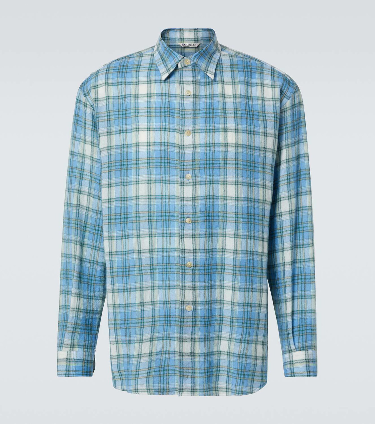 Auralee Airy checked wool shirt Auralee