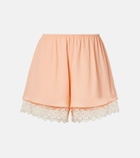 Simone Rocha Lace-trimmed satin shorts