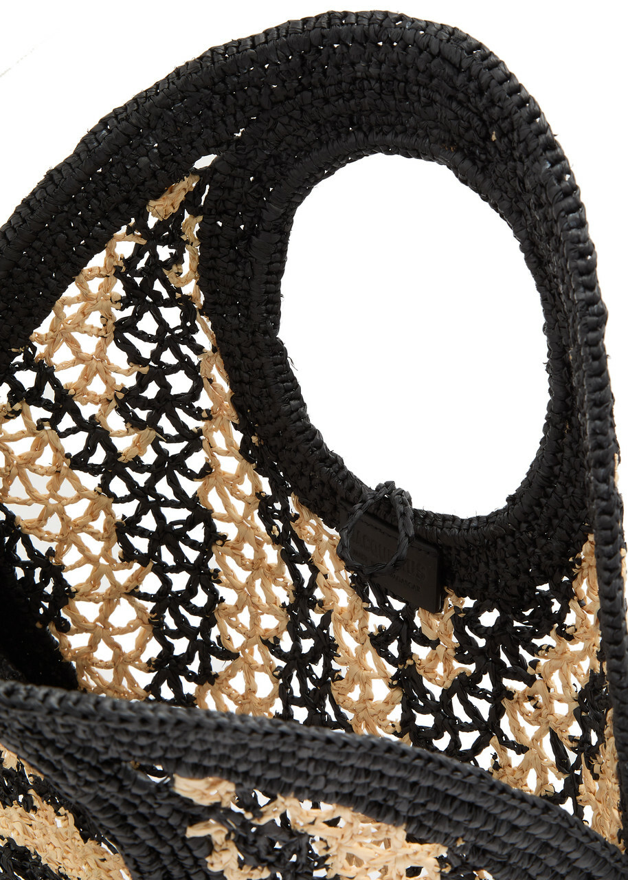 Jacquemus Le Petit Round Spiaggia Raffia Tote bag - Black - One Size