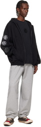 VETEMENTS Gray Biker Cross Logo Sweatpants