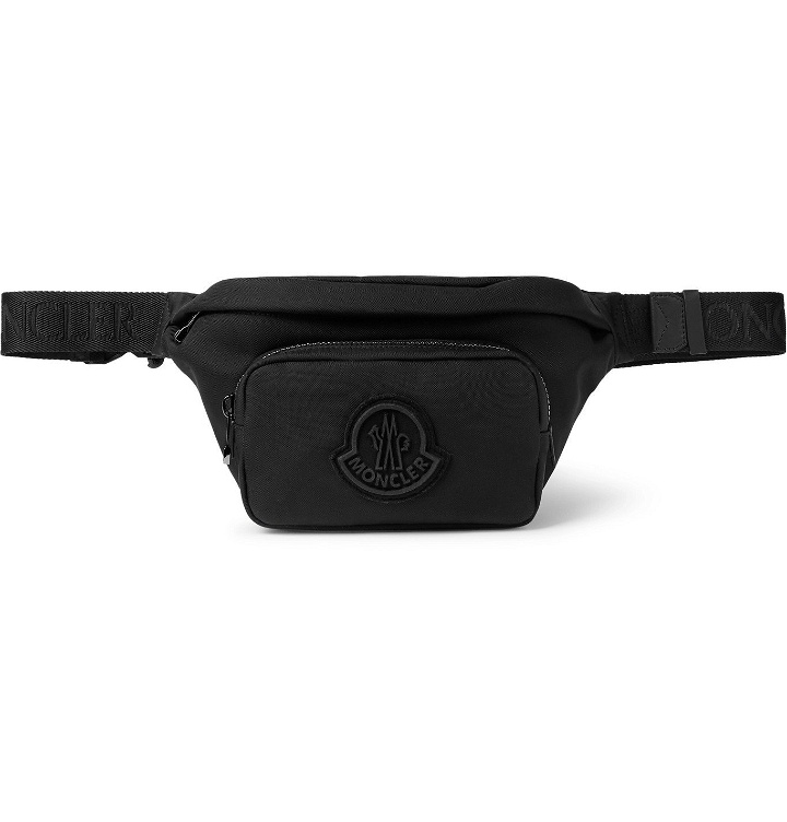Photo: Moncler - Durance Logo-Appliquéd Webbing-Trimmed Canvas Belt Bag - Black