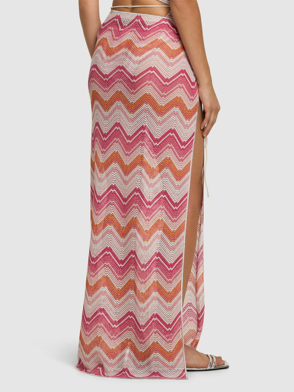 MISSONI Lurex Micro-wave Wrap Long Skirt Missoni