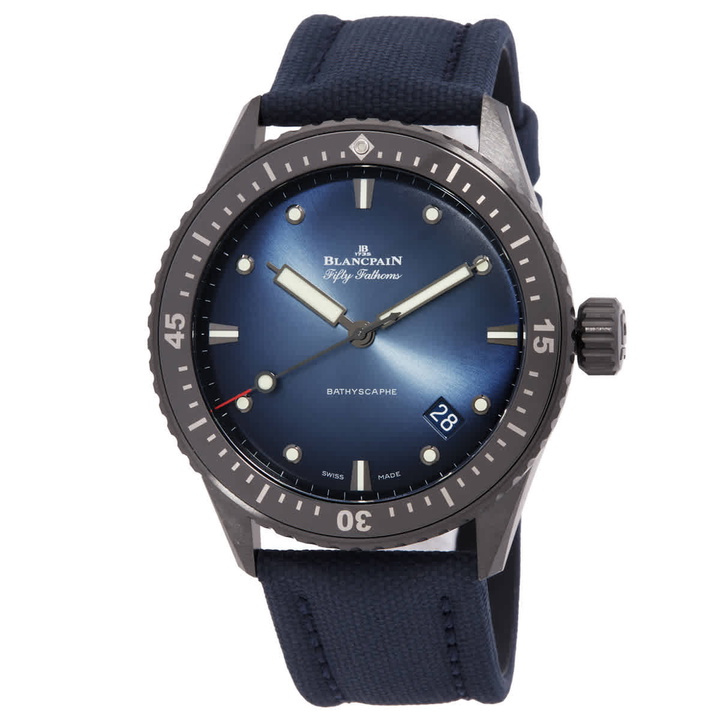 Photo: Blancpain Fifty Fathoms Bathyscaphe Automatic Blue Dial Mens Watch 5000A 014 0O52A