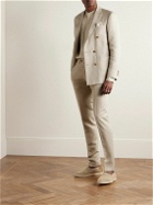 Canali - Kei Slim-Fit Double-Breasted Linen and Silk-Blend Suit Jacket - Neutrals