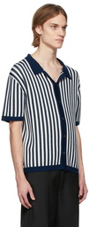 King & Tuckfield SSENSE Exclusive Navy & White Camp Shirt