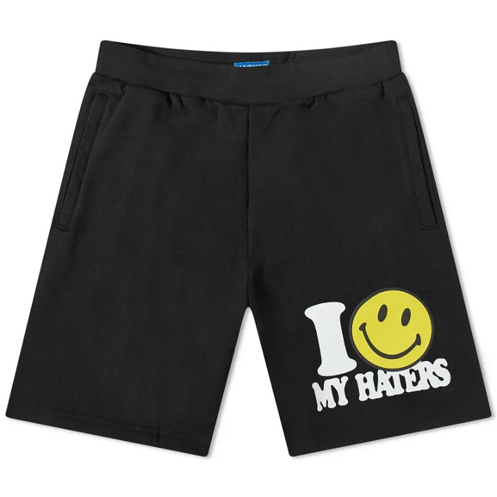 Photo: MARKET Men's Smiley Haters Sweat Short in Black
