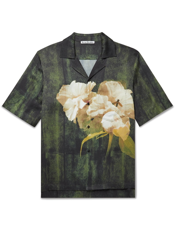 Photo: ACNE STUDIOS - Simon Camp-Collar Floral-Print Woven Shirt - Green - IT 48